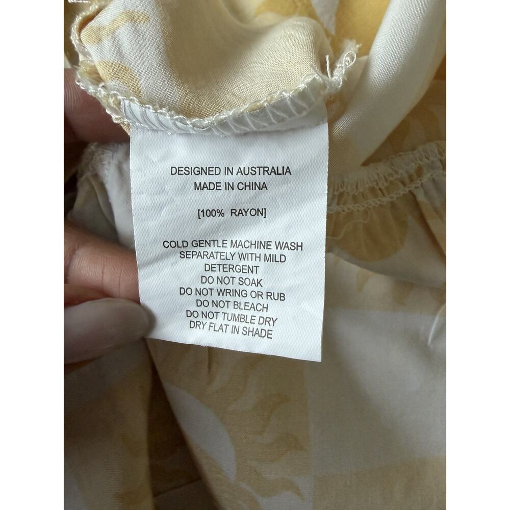Label of Love Sun Moon Checker Tunic Dress L Yellow White Boho Celestial - Picture 11 of 11